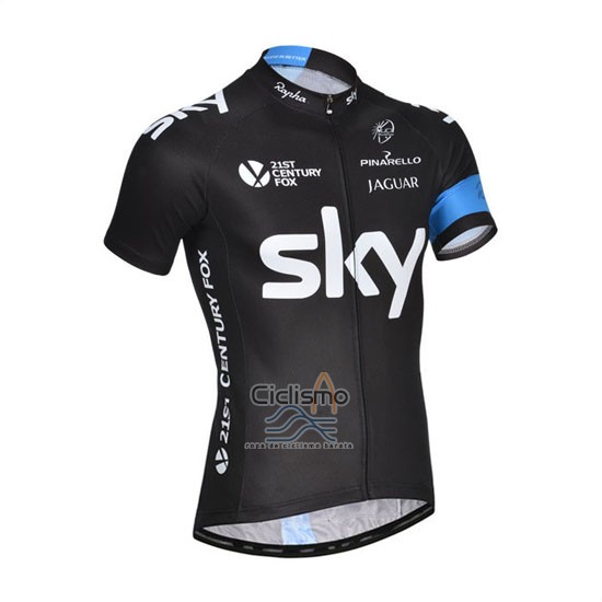 Sky Ropa Ciclismo Culotte Corto 2014 Mangas Cortas Negro y Blanco